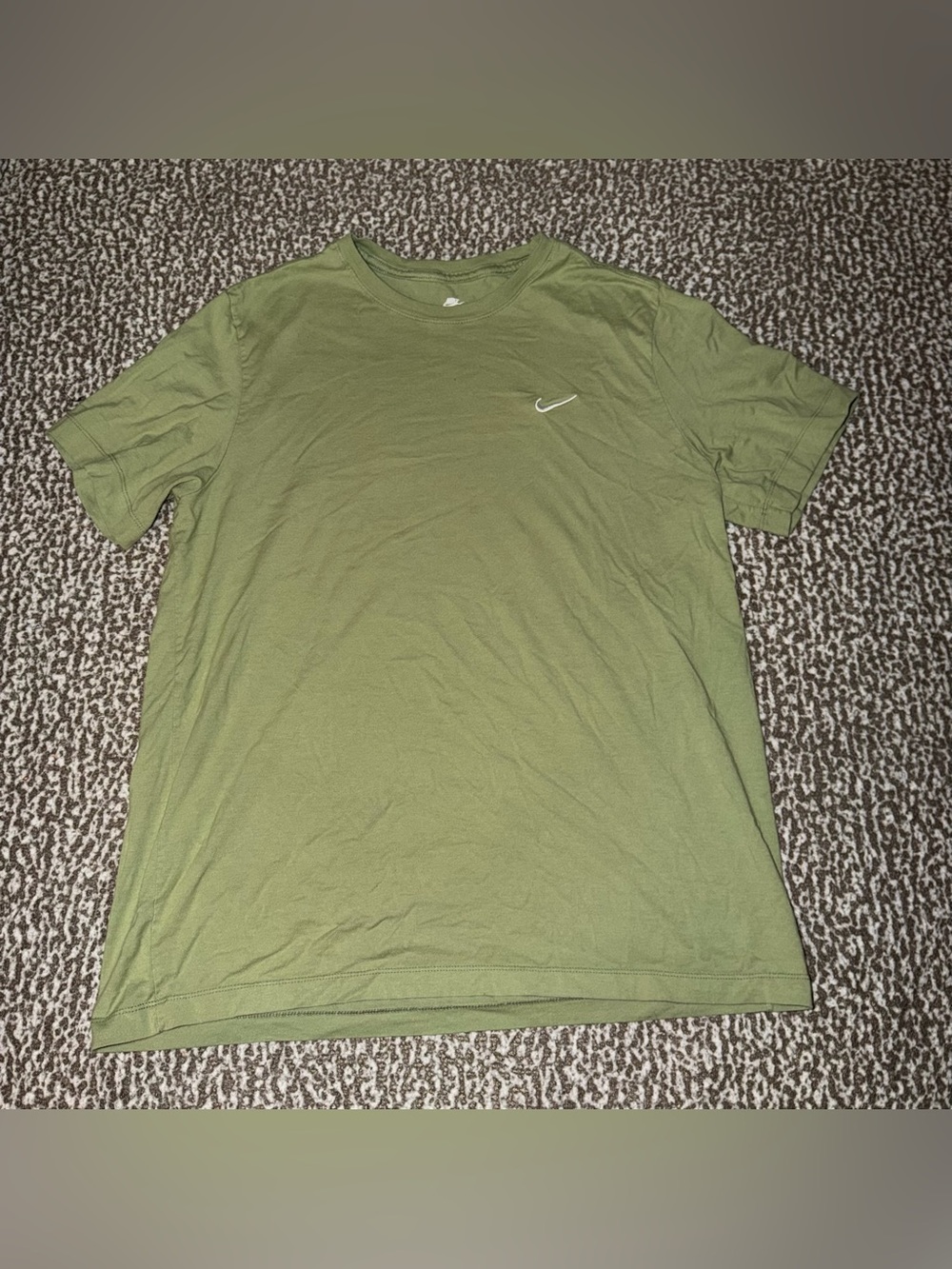 Nike Olive Green Short Sleeve Crew T-Shirt with Swoosh